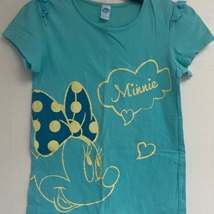 disney ruffle minnie mouse graphic turquoise tee